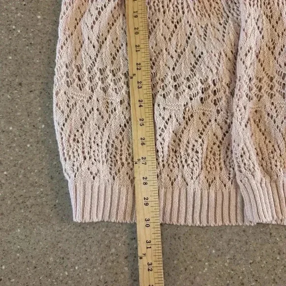 Tahari Size XS Oversized Open Knit Cardigan Sweater Top Light Pink Color - Picture 6 of 8